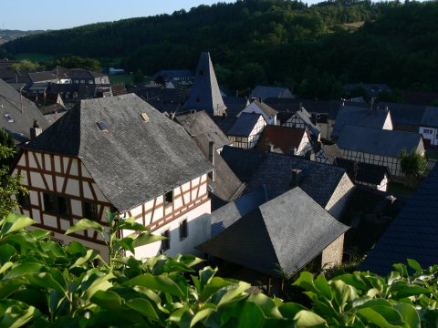 Man hatte von dort oben einen tollen Blick auf Herrstein ...