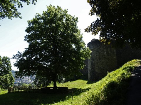 ... zum Fuße des Schloss Oberstein.